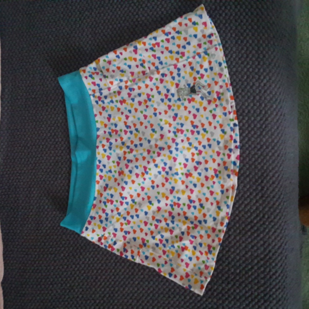 Aqua Sparkly Hearts Running Skirt